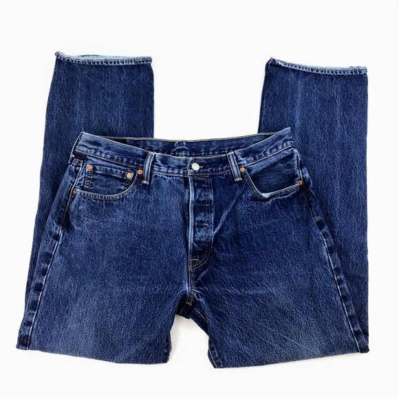 Levi's 501 Vintage Original Fit Button Fly Straight Leg High Waist Jeans 36x32 - Picture 2 of 14